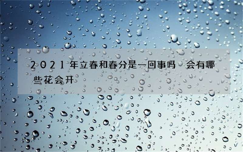 2021年立春和春分是一回事吗 会有哪些花会开